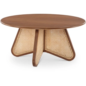Meridian Furniture Butterfly 38-inch Wood Veneer Coffee Table with Natural Cane