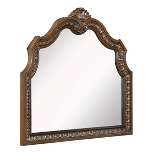 Homelegance Bridgepoint Wood Arch Top Mirror, Dark Brown