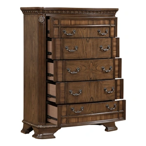 Homelegance Bridgepoint Wood 5-Drawer Chest, Dark Brown