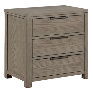 Homelegance Dalston Wood 3-Drawer Night Stand, Light Gray