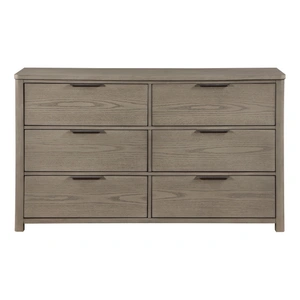 Homelegance Dalston Wood 6-Drawer Double Dresser, Light Gray
