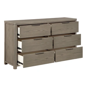 Homelegance Dalston Wood 6-Drawer Double Dresser, Light Gray