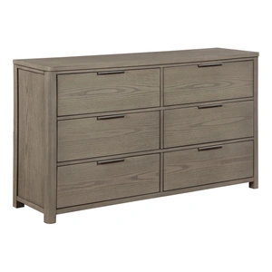 Homelegance Dalston Wood 6-Drawer Double Dresser, Light Gray