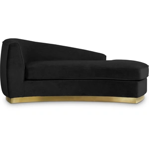 Meridian Furniture Julian Velvet Chaise Lounge with Stainless Steel Base