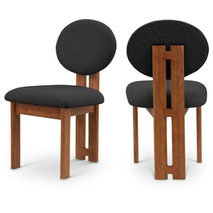 Meridian Furniture Napa Boucle Fabric Dining Chair with Solid Wood Frame (Set of 2)