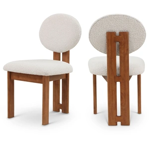 Meridian Furniture Napa Boucle Fabric Dining Chair with Solid Wood Frame (Set of 2)