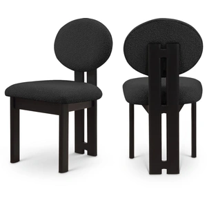 Meridian Furniture Napa Boucle Fabric Dining Chair with Solid Wood Frame (Set of 2)