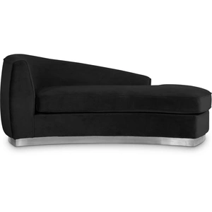 Meridian Furniture Julian Velvet Chaise Lounge with Stainless Steel Base