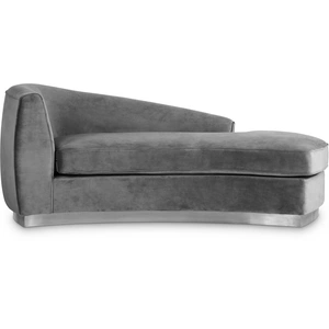 Meridian Furniture Julian Velvet Chaise Lounge with Stainless Steel Base
