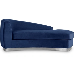Meridian Furniture Julian Velvet Chaise Lounge with Stainless Steel Base
