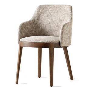 Calligaris Adel Fabric/Wood Customizable Dining Armchair w/Wooden Base (Set of 4)