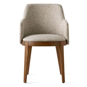 Calligaris Adel Fabric/Wood Customizable Dining Armchair w/Wooden Base (Set of 4)