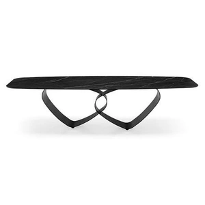 Calligaris Breeze W118.1-inch Ceramic/Metal Customizable Elliptical Dining Table