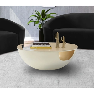 Meridian Furniture Doma 32-inch Round Glass Coffee Table with Metal Base