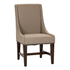 Liberty Furniture Armand Linen/Wood Side Chair, Antique Brownstone & Beige (Set of 2)
