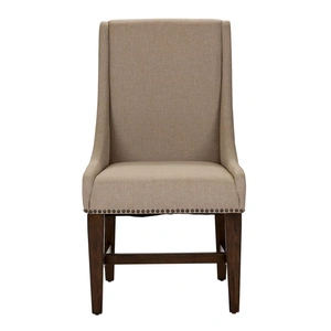 Liberty Furniture Armand Linen/Wood Side Chair, Antique Brownstone & Beige (Set of 2)