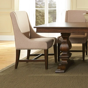 Liberty Furniture Armand Linen/Wood Side Chair, Antique Brownstone & Beige (Set of 2)
