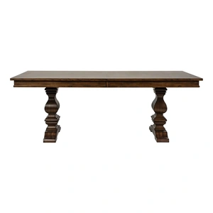 Liberty Furniture Armand Rectangular Wood Extendable Trestle Table, Antique Brownstone