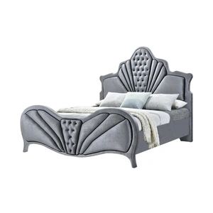 ACME Dante Velvet/Wood Panel Bed