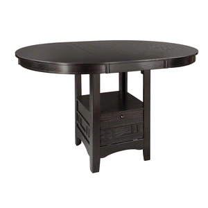Homelegance Junipero Classic Oval Wood/Wood Veneer Extendable Counter Table, Dark Cherry