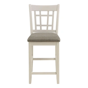 Homelegance Junipero Wood/Fabric Counter Height Chair, Antique White/Brown (Set of 2)