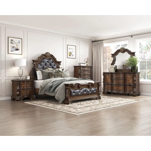 Homelegance Gilmartin Wood/Wood Veneer Arch Top Mirror, Dark Brown