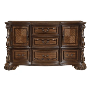 Homelegance Gilmartin Wood/Wood Veneer 5-Drawer 2-Door Dresser in Dark Brown