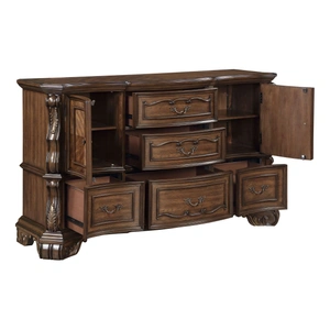 Homelegance Gilmartin Wood/Wood Veneer 5-Drawer 2-Door Dresser in Dark Brown