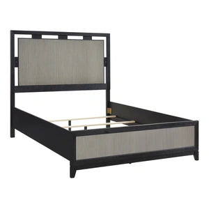 Homelegance Garrison Wood/MDF Panel Bed with LED Lighting, Charcoal/Gray