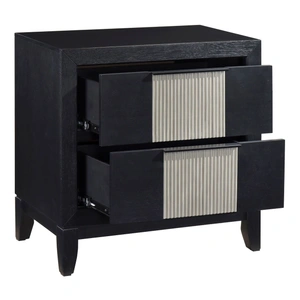 Homelegance Garrison Wood/MDF 2-Drawer Night Stand, Charcoal/Gray