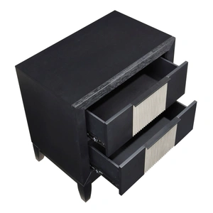Homelegance Garrison Wood/MDF 2-Drawer Night Stand, Charcoal/Gray