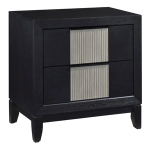 Homelegance Garrison Wood/MDF 2-Drawer Night Stand, Charcoal/Gray