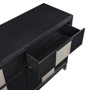 Homelegance Garrison Wood/MDF 6-Drawer Double Dresser, Charcoal/Gray