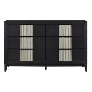 Homelegance Garrison Wood/MDF 6-Drawer Double Dresser, Charcoal/Gray