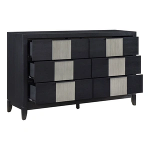 Homelegance Garrison Wood/MDF 6-Drawer Double Dresser, Charcoal/Gray