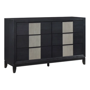 Homelegance Garrison Wood/MDF 6-Drawer Double Dresser, Charcoal/Gray