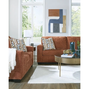 Ashley Furniture Aviemore Polyester Living Room Set in Spice
