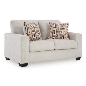 Ashley Furniture Aviemore Polyester Loveseat in Stone