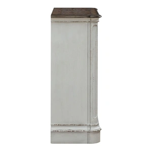 Liberty Furniture Magnolia Manor Wood Accent Cabinet w/Drawer & 2 Doors, Antique White & Weathered Bark
