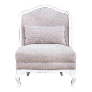 Liberty Furniture Magnolia Manor Textered Linen/Wood Accent Chair, Antique White & Taupe