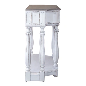 Liberty Furniture Magnolia Manor Irregular Wood 56-Inch Hall Console Table w/Drawer, Antique White & Weathered Bark