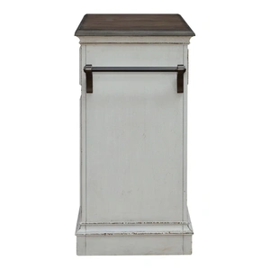 Liberty Furniture Magnolia Manor Wood Bar Cart w/2 Drawers & Door, Antique White & Weathered Bark