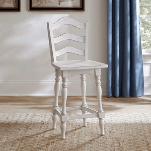Liberty Furniture Magnolia Manor Rectangular Wood Console Bar Set, Antique White & Weathered Bark