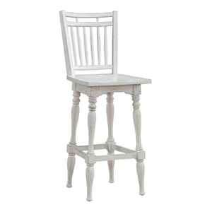 Liberty Furniture Magnolia Manor Spindle Wood Back Swivel Bar Stool, Antique White & Weathered Bark