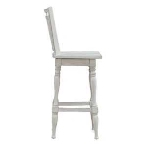 Liberty Furniture Magnolia Manor Spindle Wood Back Swivel Bar Stool, Antique White & Weathered Bark