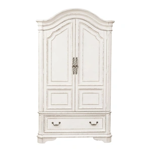Liberty Furniture Magnolia Manor Wood Armoire w/2 Doors & Drawer, Antique White & Weathered Bark