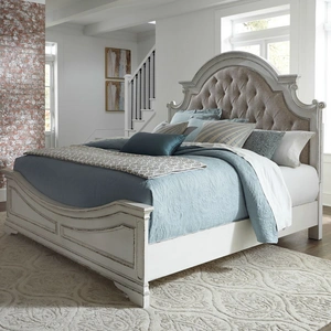 Liberty Furniture Magnolia Manor Antique White Upholstered Bedroom Set | Liberty, Antique White & Taupe
