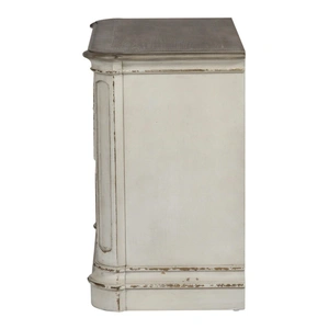 Liberty Furniture Magnolia Manor Wood  Night Stand w/2 Drawers, Antique White & Weathered Bark