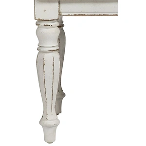 Liberty Furniture Magnolia Manor Tweed Chenille/Wood Vanity Stool, Antique White/Weathered Bark