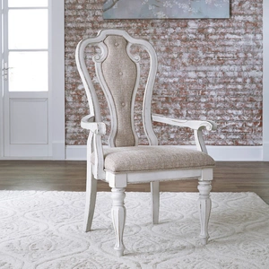 Liberty Furniture Magnolia Manor Round Drop-Leaf Dining Set | Space-Saving, Antique White & Weathered Bark
